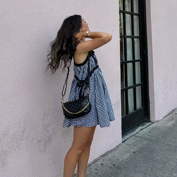 Urban Outfitters Kimchi Blue Georgie Gingham Mini Dress Dorthy Halloween Costume - Picture 13 of 14